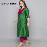 Style Instant Titli Wholesale Art Silk Kurti With Pant Catalog