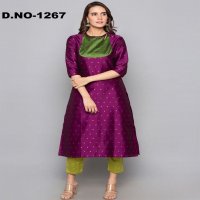 Style Instant Titli Wholesale Art Silk Kurti With Pant Catalog