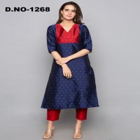 Style Instant Titli Wholesale Art Silk Kurti With Pant Catalog
