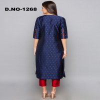 Style Instant Titli Wholesale Art Silk Kurti With Pant Catalog