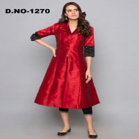 Style Instant Titli Wholesale Art Silk Kurti With Pant Catalog