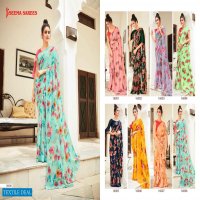 CHIDIYA BY SEEMA SAREE MOSS CHIFFON PRINTED SAREE WHOLESALER