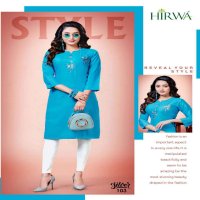 HIRWA PRESENTS SILVER RAYON WITH SEQUENCE WORK LOWEST RANGE LADIES KURTAS