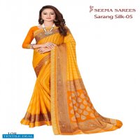 SARANG SILK VOL 5 BY SEEMA CHIFFON BRASSO DESIGNER SAREE