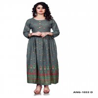 12 ANGEL ANG 1033 GOLD PRINT LONG GOWN DRESS READYMADE COLLECTION