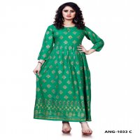 12 ANGEL ANG 1033 GOLD PRINT LONG GOWN DRESS READYMADE COLLECTION