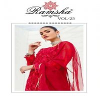 RAMSHA VOL 25 SERIES 363-366 NET GEORGETTE PAKISTANI DESIGNER SUITS