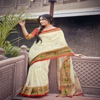 SHREYANS FASHION LAUNCH HOCKY SILK LINEN FANCY SAREES