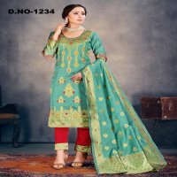 Style Instant Richa Wholesale Banarasi Art Silk Dress Material