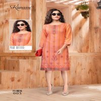 KANASU FLORAL HEAVY REYON PRINTED KURTI SUPPLIER
