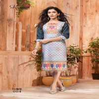 KANASU FLORAL HEAVY REYON PRINTED KURTI SUPPLIER
