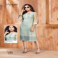 KANASU FLORAL HEAVY REYON PRINTED KURTI SUPPLIER