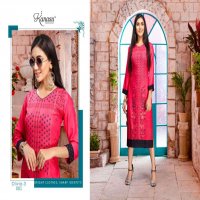 KANASU OLIVIA VOL 3 HEAVY REYON LONG PRINTED KURTI SUPPLIER