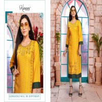 KANASU OLIVIA VOL 3 HEAVY REYON LONG PRINTED KURTI SUPPLIER