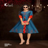 KINTI LAUNCH COLOR FOUNTAIN 2 DAILY WEAR RAYON KURTIS WITH FLAIR STICHING PATTERN