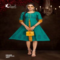 KINTI LAUNCH COLOR FOUNTAIN 2 DAILY WEAR RAYON KURTIS WITH FLAIR STICHING PATTERN