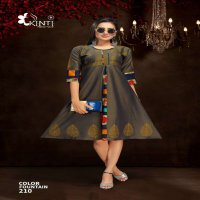 KINTI LAUNCH COLOR FOUNTAIN 2 DAILY WEAR RAYON KURTIS WITH FLAIR STICHING PATTERN