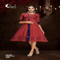KINTI LAUNCH COLOR FOUNTAIN 2 DAILY WEAR RAYON KURTIS WITH FLAIR STICHING PATTERN