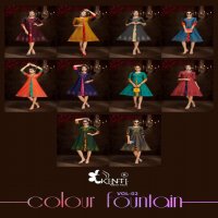 KINTI LAUNCH COLOR FOUNTAIN 2 DAILY WEAR RAYON KURTIS WITH FLAIR STICHING PATTERN