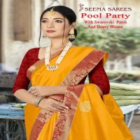 POOL PARTY BY SEEMA SAREES VICHITRA SILK ETHNIC STYLISH LOWEST PRICE SAREE