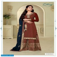 GLOSSY DNO 94 GEORGETTE HEAVY EMBROIDERY PLAZZO PATTERN DRESSES FOR BUSINESS