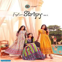 Aradhna Fashion Stripy Vol-1 Wholesale Anarkali Long Kurtis