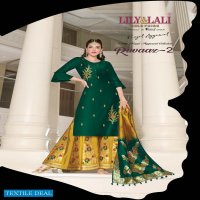 LILY AND LALI RIWAAZ 2 SILK ASTONISH STYLE KURTI DIVIDER PLAZZO WITH DUPATTA CATALOG