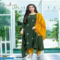 WOOGLEE BUTTERFLY FANCY KURTI WITH BOTTOM AND DUPATTA SET READYMADE