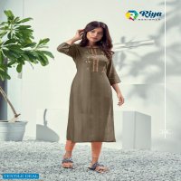 RIYA ALIVIA RAYON EMBROIDERY CASUAL WEAR LADIES KURTIS