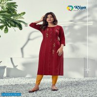 RIYA ALIVIA RAYON EMBROIDERY CASUAL WEAR LADIES KURTIS