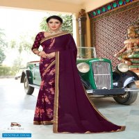 AADVIKA BY MANSAROVER FASHION WEIGHTLESS HALF HALF PRINT SIMPLE SOBAR SAREE CATALOGS