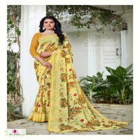 EXPRESSION VOL 20 BY MANSAROVER FASHION PURE CHIFFON DIGITAL PRINT WITH BORDER SAREE