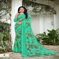 EXPRESSION VOL 20 BY MANSAROVER FASHION PURE CHIFFON DIGITAL PRINT WITH BORDER SAREE