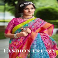 SHVETAMBAR GOLDEN EYE ORGANZA BRASSO SILK SARIS WHOLESALER