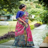 SHVETAMBAR GOLDEN EYE ORGANZA BRASSO SILK SARIS WHOLESALER