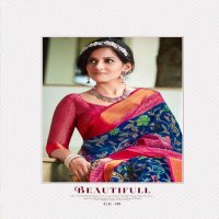 SHVETAMBAR GOLDEN EYE ORGANZA BRASSO SILK SARIS WHOLESALER