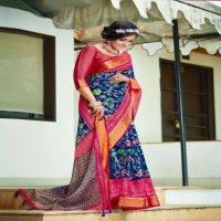 SHVETAMBAR GOLDEN EYE ORGANZA BRASSO SILK SARIS WHOLESALER