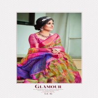 SHVETAMBAR GOLDEN EYE ORGANZA BRASSO SILK SARIS WHOLESALER