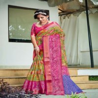 SHVETAMBAR GOLDEN EYE ORGANZA BRASSO SILK SARIS WHOLESALER