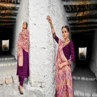 FLORASION BY IBIZA PURE CHINON JACQUARD DELICATE EMBROIDERY WORK SALWAR SUITS TRADER