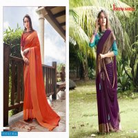 ARAVALI BY SEEMA SAREES VISCOSE CHIFFON FANCY SAREE WITH BLOUSE COMBINATION