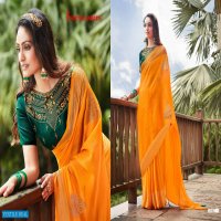 ARAVALI BY SEEMA SAREES VISCOSE CHIFFON FANCY SAREE WITH BLOUSE COMBINATION