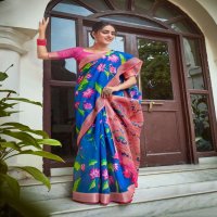MADHURYAM SILK BY SHVETAMBAR CREATION PURE LINEN ETHNIC WEAR SAREE EXPORTER