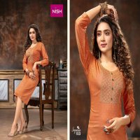SEQUENCE BY NISH HEAVY RAYON WITH WORK KURTI CATALOG WHOLESALER BEST RATE