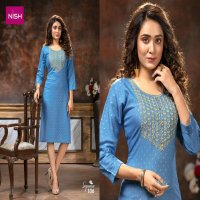SEQUENCE BY NISH HEAVY RAYON WITH WORK KURTI CATALOG WHOLESALER BEST RATE