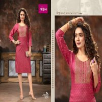 SEQUENCE BY NISH HEAVY RAYON WITH WORK KURTI CATALOG WHOLESALER BEST RATE