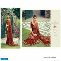 Manthan Sanwari Wholesale Black Moss Chiffon Ethnic Sarees