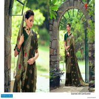 Manthan Sanwari Wholesale Black Moss Chiffon Ethnic Sarees