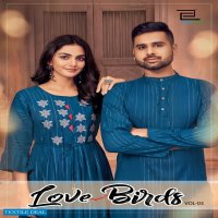 Blue HIll Love Birds Vol-3 Wholesale Husband And Wife Combo Kurtis