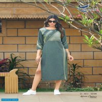 SERIEMA PRESENT KUMB CAPTURE COTTON KURTI WITH DIFFERENT SHADES OF DENIM